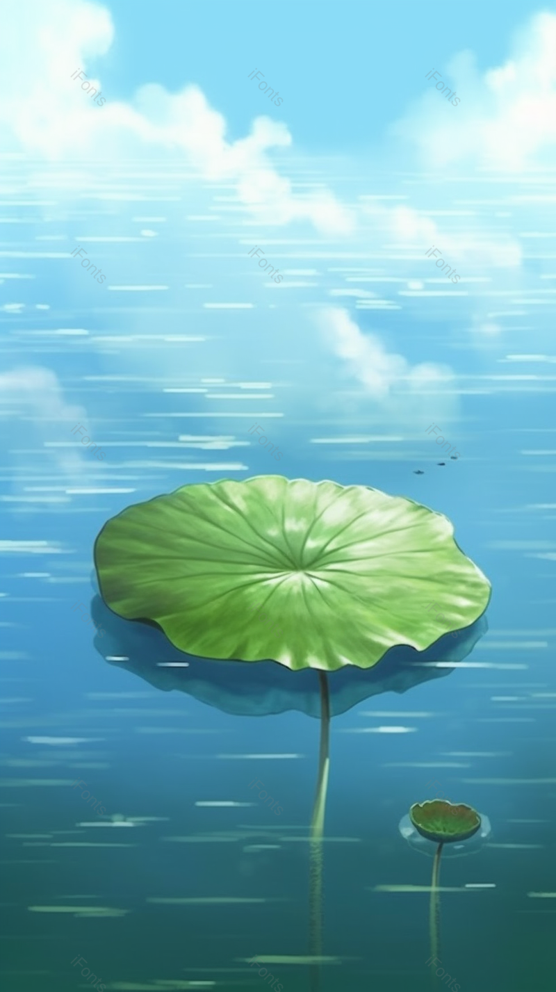 天空下一片荷叶特写背景,插画/手绘图,插画/手绘图库,插画/手绘图下载,插画/手绘